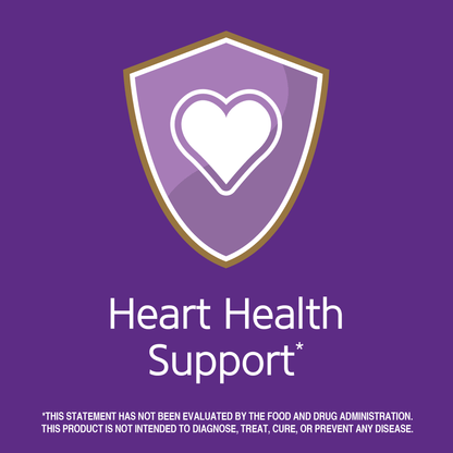 Heart health support claim with heart graphic icon.