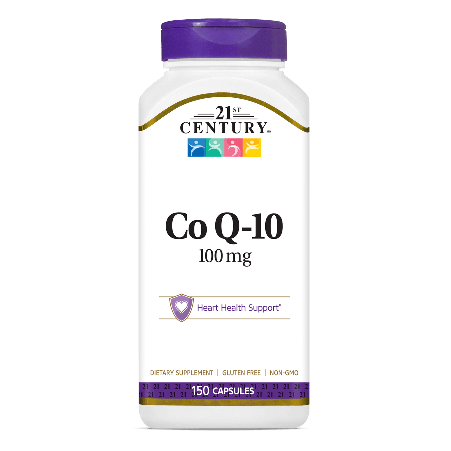 A bottle of 21st Century Co Q-10 100 mg capsules.
