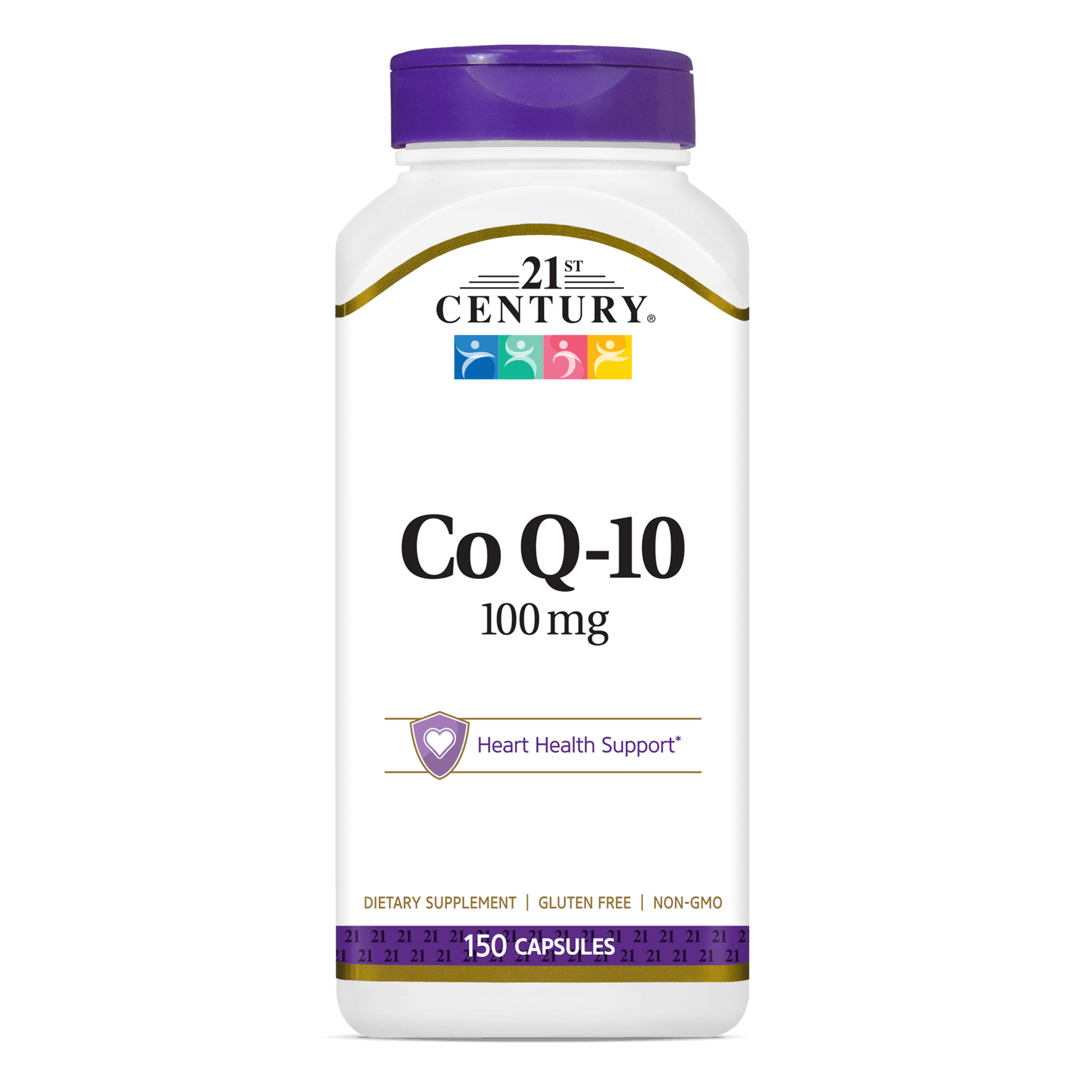 A bottle of 21st Century Co Q-10 100 mg capsules.