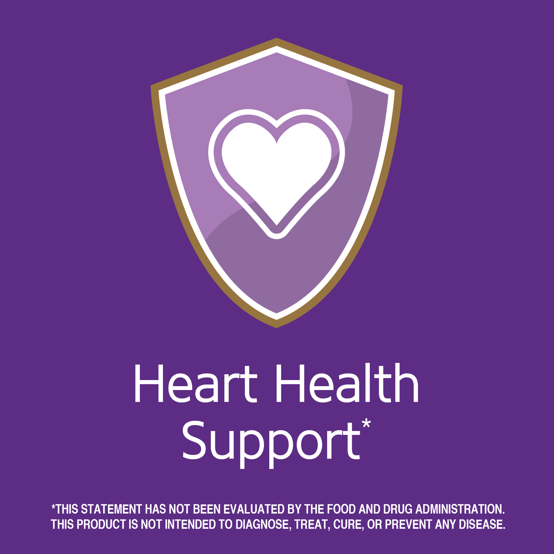 Heart health claim with heart graphic icon.