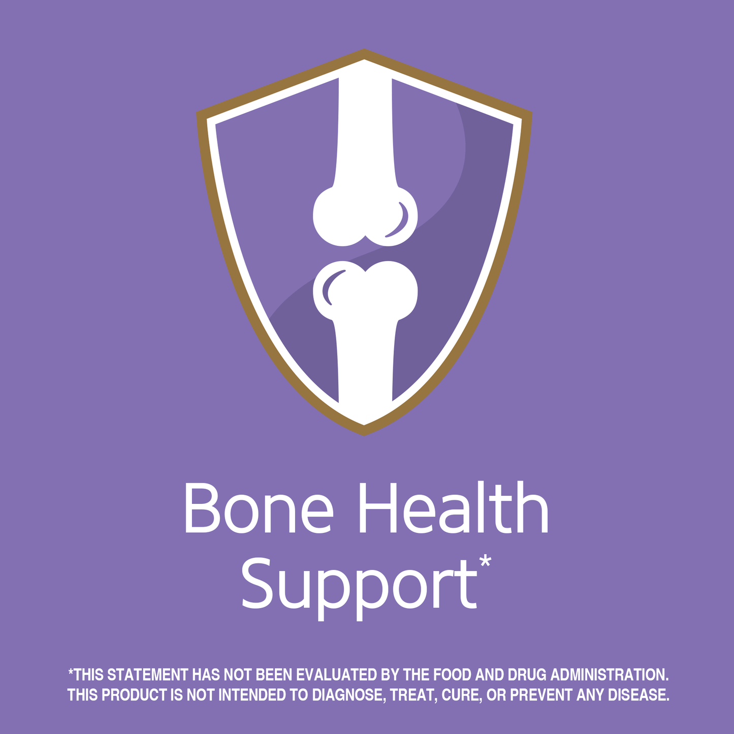 Bone health support claim with bone health graphic icon.
