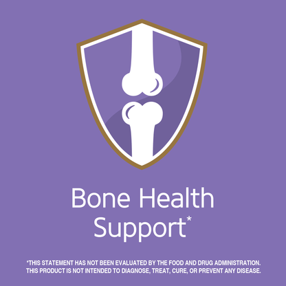 Bone health support claim with bone health graphic icon.