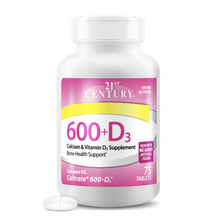 21st Century 600+D3 supplement bottle on a white background