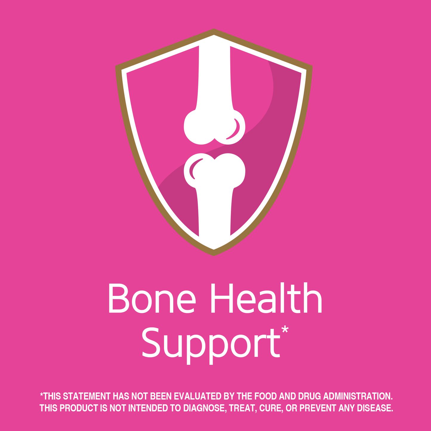 Bone health support claim with bone health graphic icon.