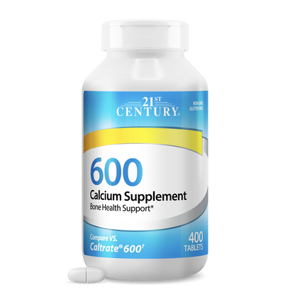 Bottle of 21st Century Calcium Supplement on a white background