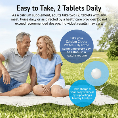 Man and woman sitting at a park with a product advertisement overlay and product directions