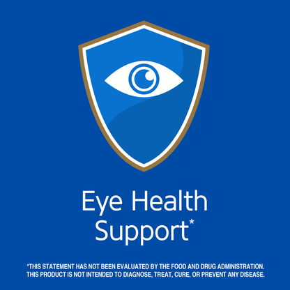 Eye health support claim with eye graphic icon.