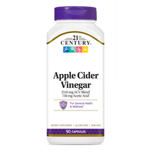 Bottle of 21st Century Apple Cider Vinegar capsules on a white background