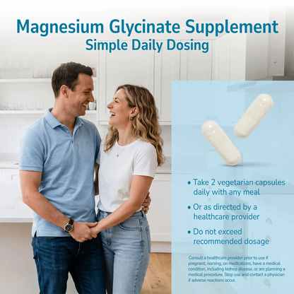 Man and woman smiling indoors with a product advertisement overlay and product directions