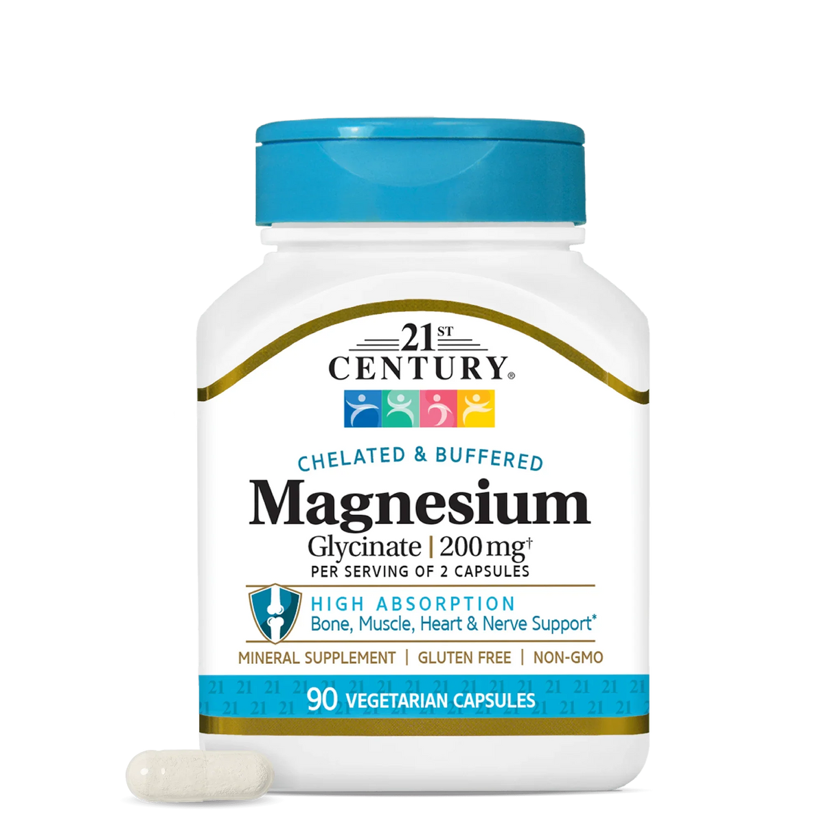 21st Century Magnesium Glycinate 200mg per serving mineral supplement product image