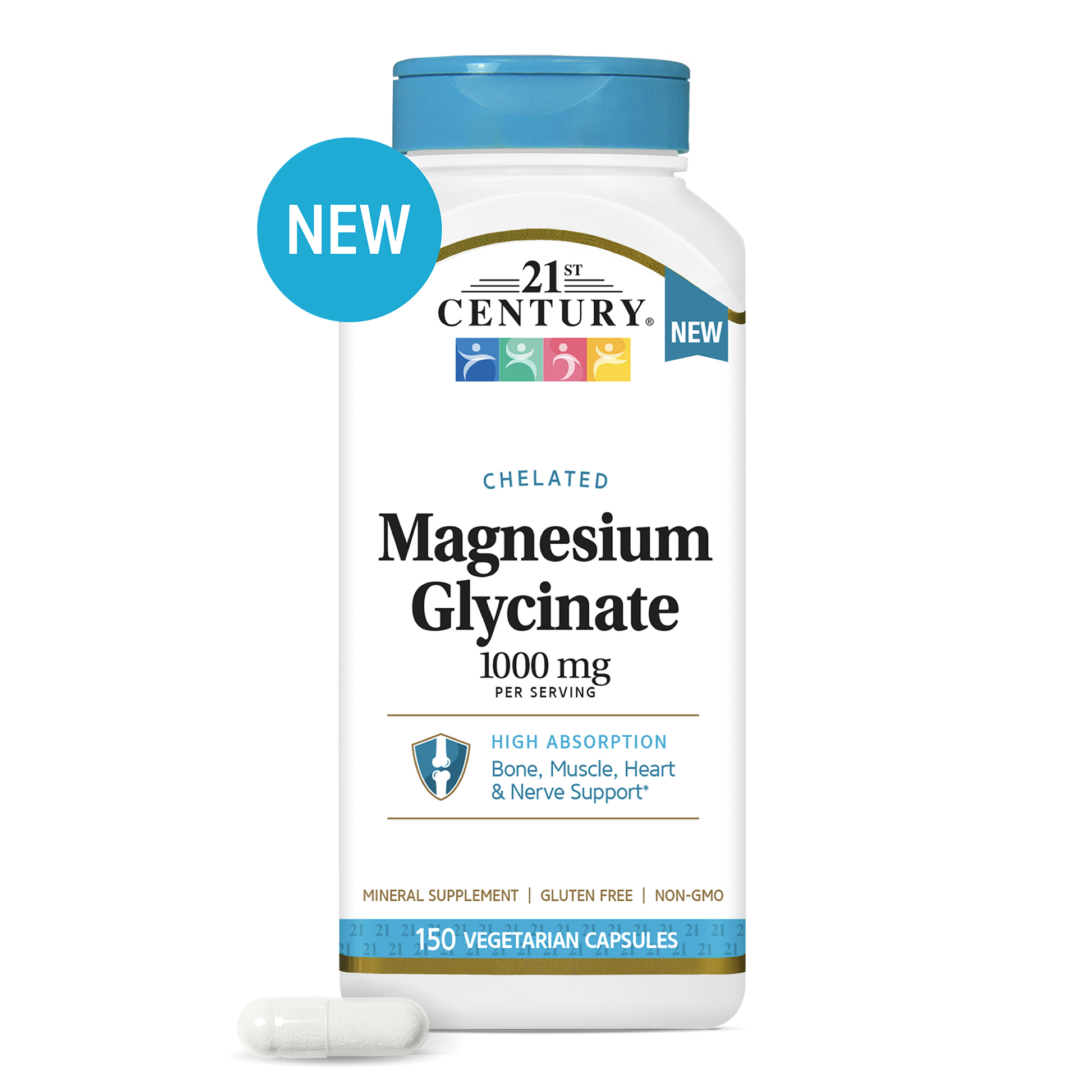 21st Century Magnesium Glycinate 1000mg per serving mineral supplement product image