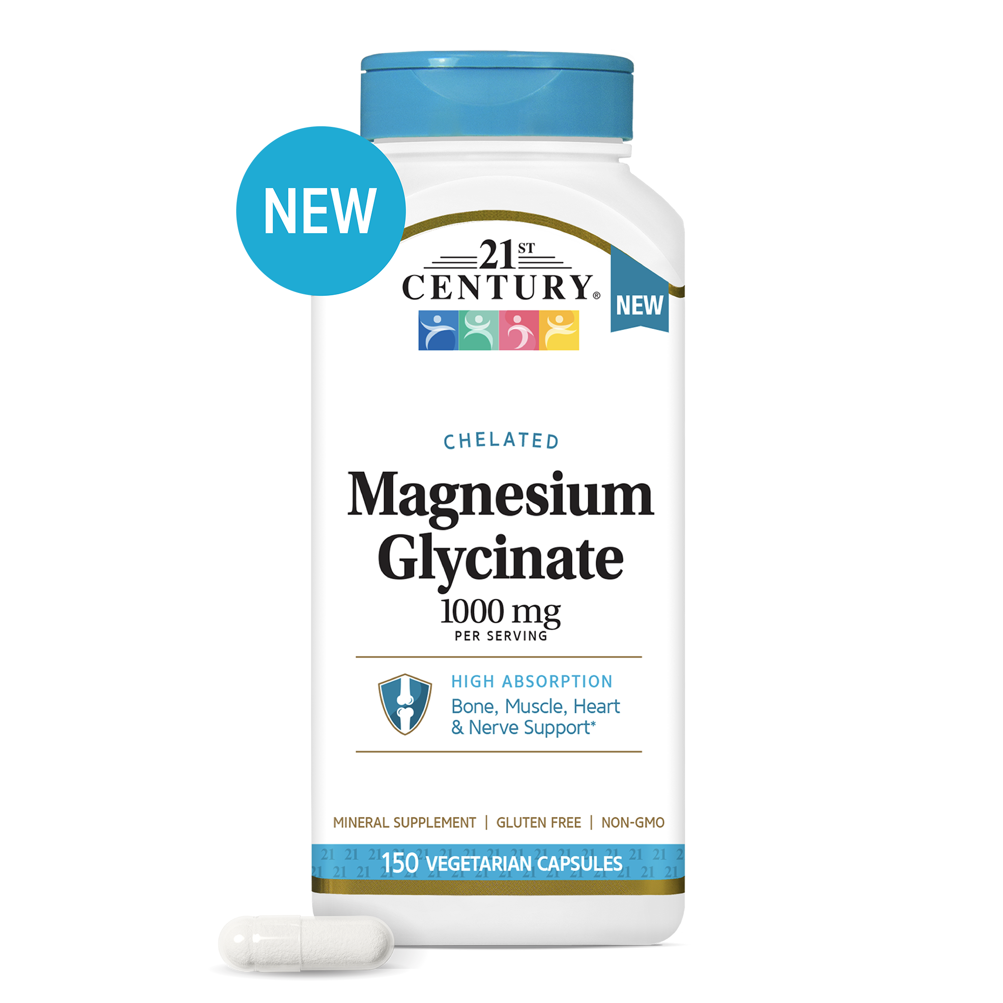 21st Century Magnesium Glycinate 1000mg per serving mineral supplement product image