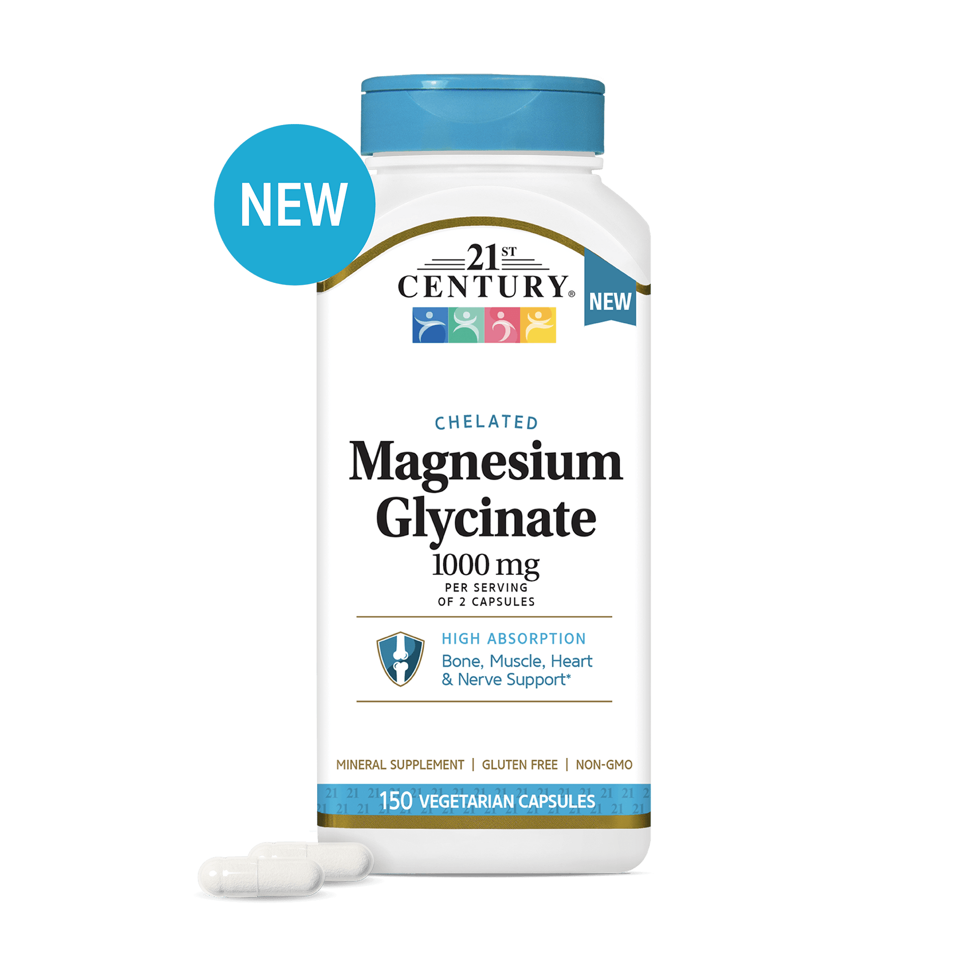 21st Century Magnesium Glycinate 1000mg per serving mineral supplement product image
