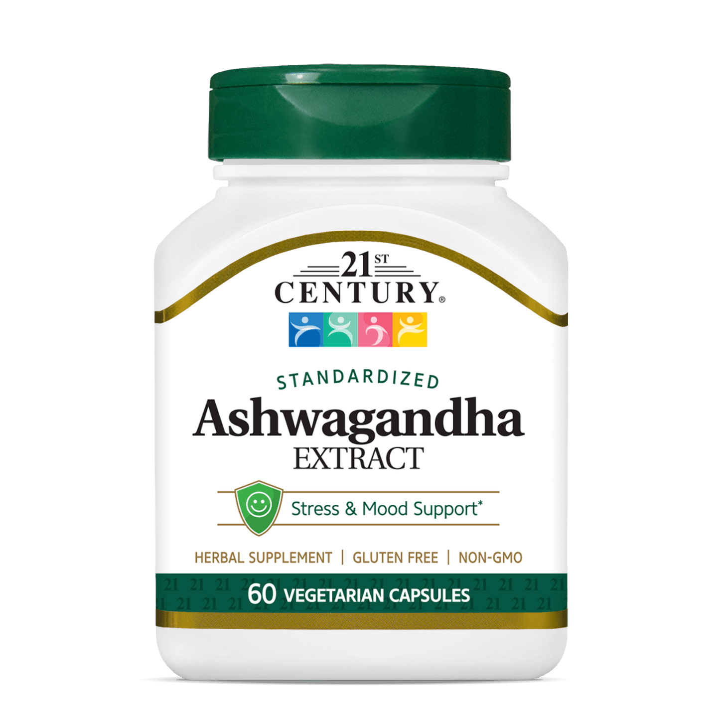 A bottle of 21st Century Ashwagandha Extract vegetarian capsules.