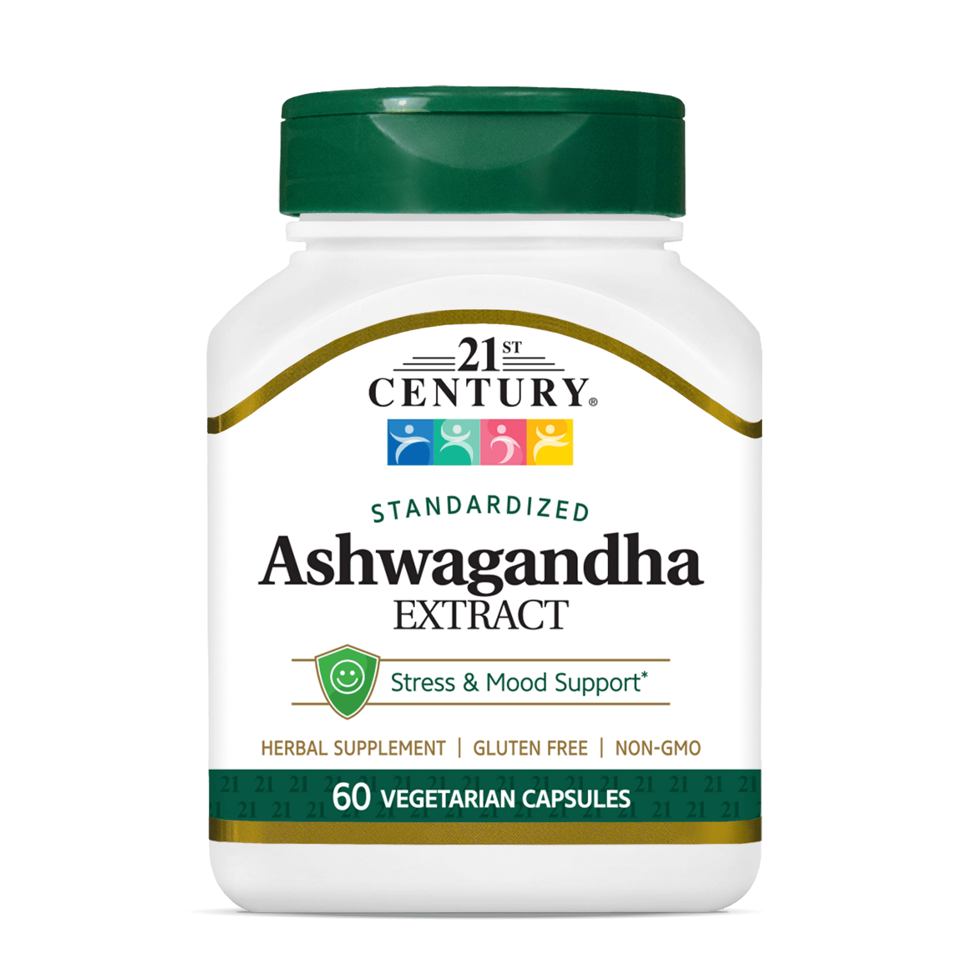 A bottle of 21st Century Ashwagandha Extract vegetarian capsules.