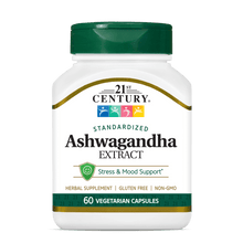 A bottle of 21st Century Ashwagandha Extract vegetarian capsules.