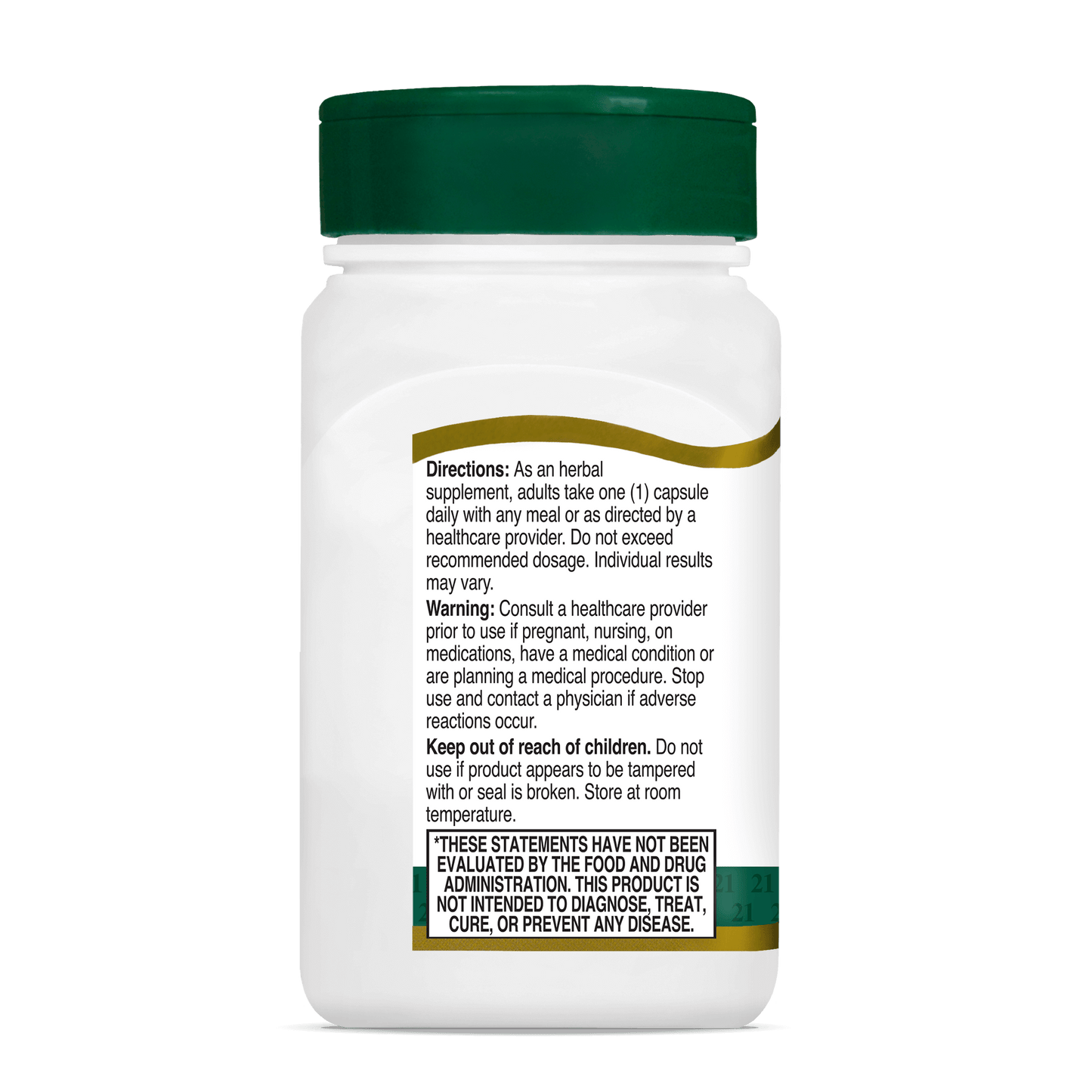 Left side bottle view of 21st Century Ashwagandha Extract vegetarian capsules.