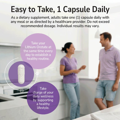 Man and woman smiling indoors with a product advertisement overlay and product directions