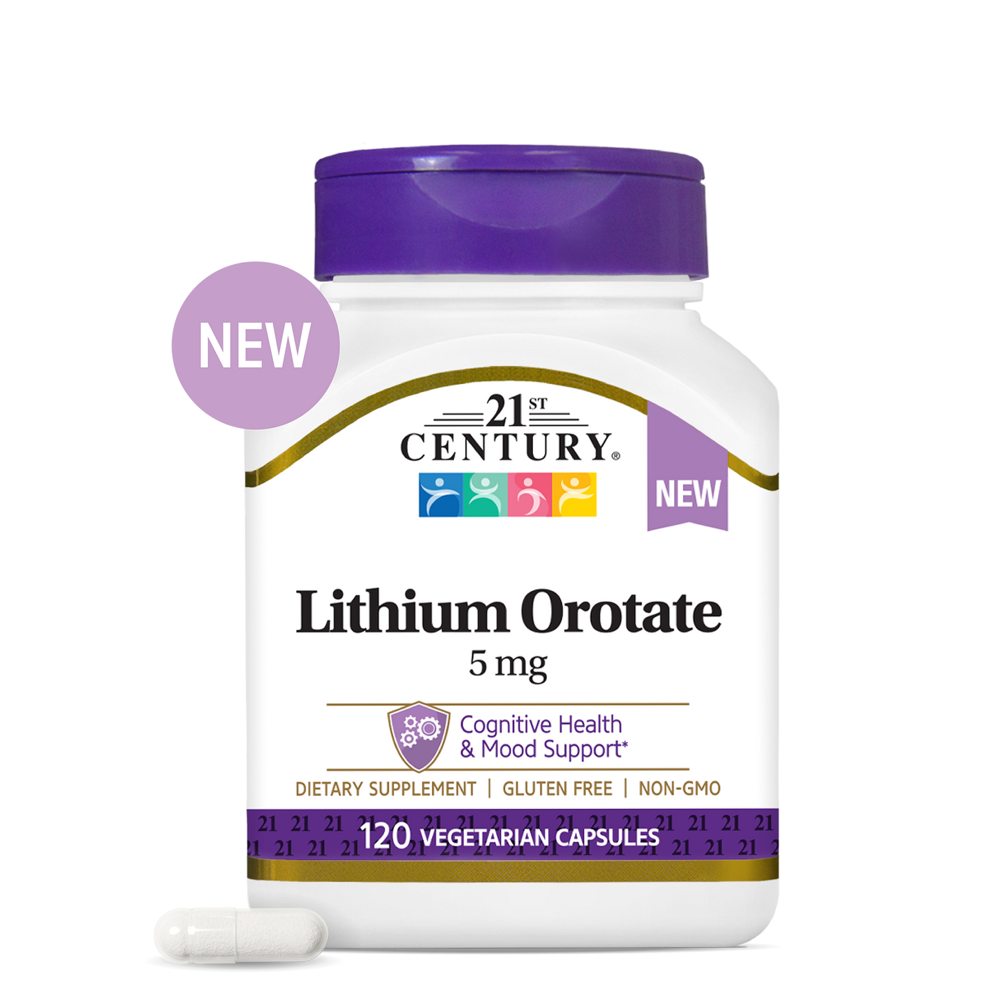 21st Century Lithium Orotate 5mg dietary supplement product image
