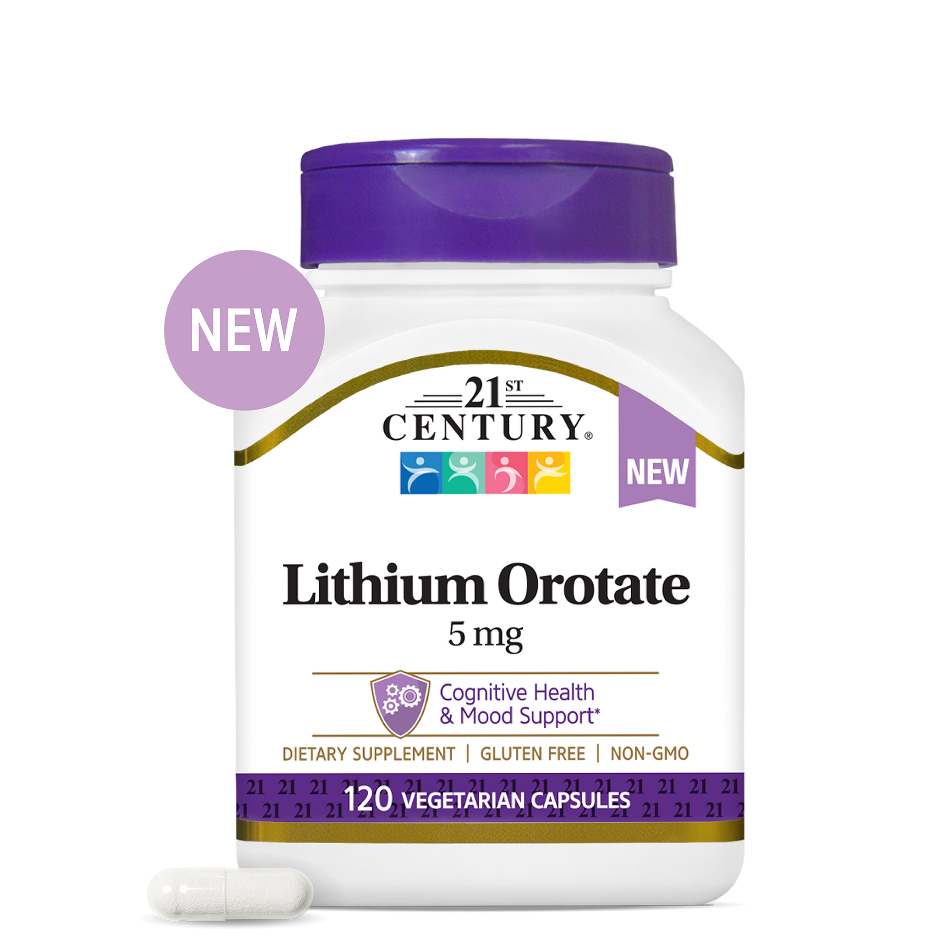 21st Century Lithium Orotate 5mg dietary supplement product image