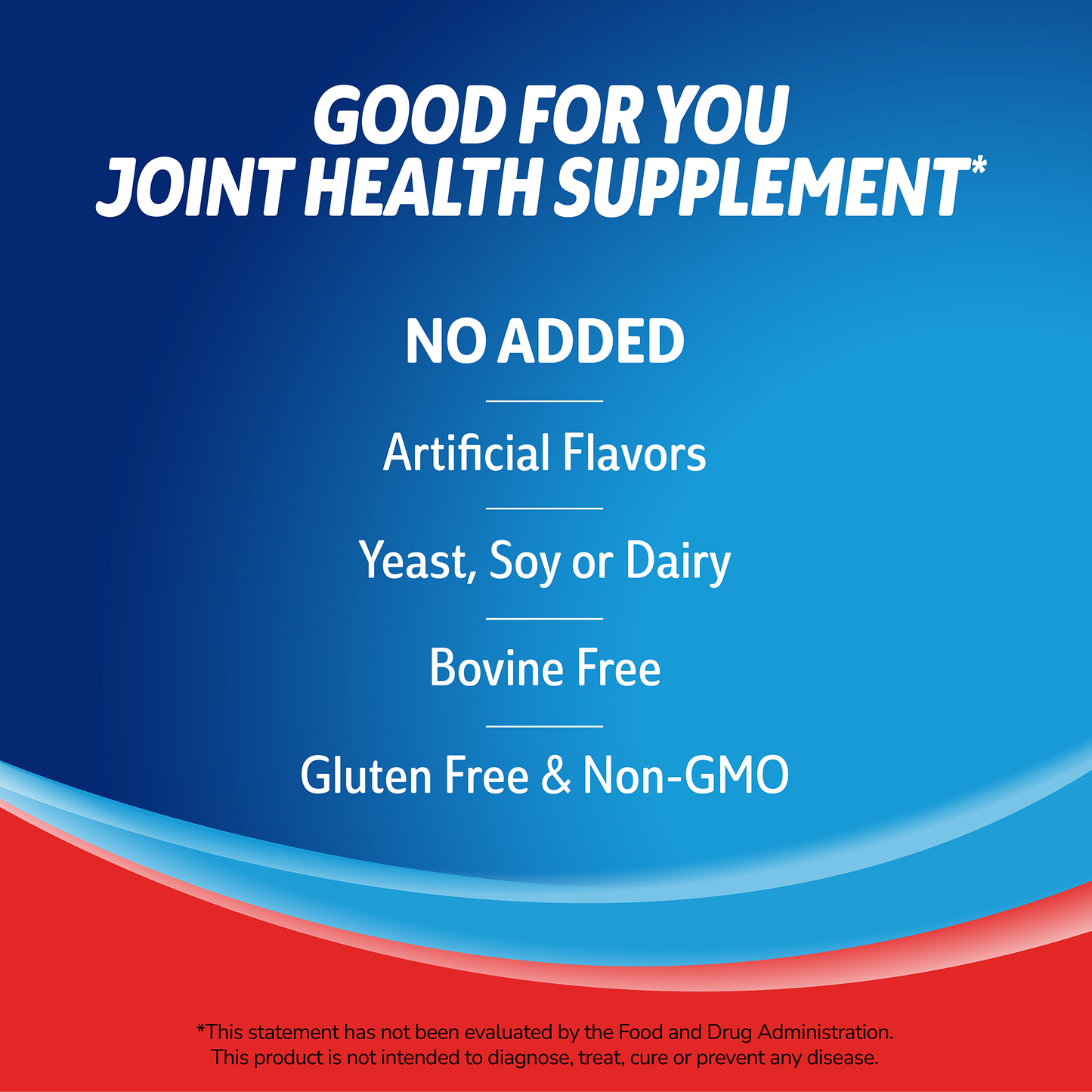 'Good For You' branding on a blue background with no added list