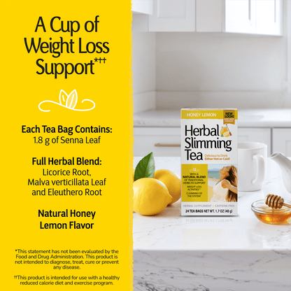 Product box on a kitchen counter top with a product advertisement overlay and product directions