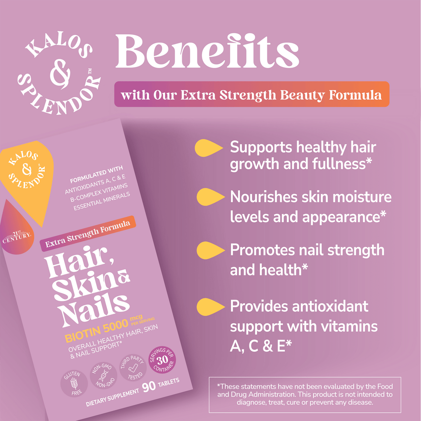 Kalos & Splendor Hair, Skin & Nails Extra Strength