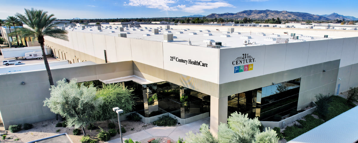 Birdseye view of 21st Century HealthCare building.