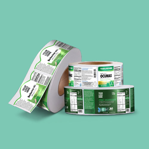 Roll of labels stacked together.