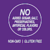 A graphic icon with the words no added sugar, salt, preservatives, artificial flavors or colors, non-GMO and gluten free.