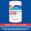 A bottle of 21st Century Calcium Citrate Maximum plus D3 tablets with the words compare vs citracal plus D3 maximum.