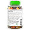 Right side bottle view of 21st Century VitaJoy Adult Multi gummies with two multivitamin gummies in front.