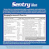 An image of the Sentry Men supplement facts panel and the claim Sentry Men is a comprehensive daily multivitamin and multimineral supplement formulated to support the unique wellness needs of men by providing a balanced formula of important vitamins and minerals.