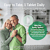 A senior couple hugging in a living room with the claim why use sentry senior, for cognitive, bone, eye, immune and heart health, with essential vitamins, minerals and antioxidants tailored for seniors.