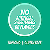 A graphic image with the words no artificial sweeteners or flavors, non-GMO and gluten free.
