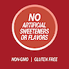 A graphic icon with the words no artificial sweeteners or flavors, non-GMO and gluten free.