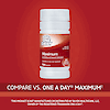 A bottle of 21st Century One Daily Maximum Multivitamin and Multimineral tablets with the words compare vs one a day maximum.