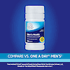 A bottle of 21st Century One Daily Men's Health Multivitamin and Multimineral tablets with the words compare vs one a day men's.