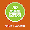 A graphic image with the words no artificial sweeteners or flavors, non-GMO and gluten free.