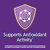 Support antioxidant activity claim with antioxidant graphic icon.