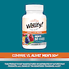 A bottle of 21st Century Wellify Men's 50+ tablets with the words compare vs. Alive! Men's 50+.