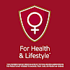 For health and lifestyle claim with women graphic icon.