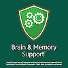 Brain and memory support claim with brain graphic icon.