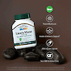 A bottle of 21st Century Lion's Mane 2100 mg Plus Black Pepper Extract vegetarian capsules sitting on lions mane with icons that say potent mushroom, health and wellness support, 2100 mg per capsule and non-GMO and gluten free.