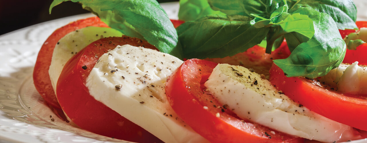A plate of delicious looking caprese.