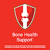 Bone health support claim with bone health icon graphic.