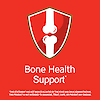 Bone health support claim with bone health icon graphic.