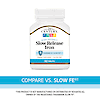A bottle of 21st Century Slow Release Iron high potency tablets with the words compare vs slow fe.