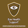 Eye health support claim with eye graphic icon.