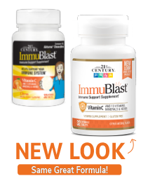 A box of 21st Century ImmuBlast chewable tablets.